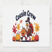 Thanksgiving pompoen van neef en neef sparkling wijnetiket (Enkel label)