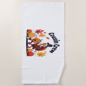 Thanksgiving pompoen van neef en neef strandlaken (Voorkant)