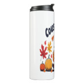 Thanksgiving pompoen van neef en neef thermosbeker (Gedraaid links)