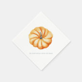 Thanksgiving pompoen waterverf blauw en sinaasappe servet (Hoek)