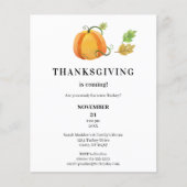 Thanksgiving pompoen Waterverf Flyer (Voorkant)