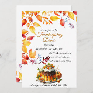 Thanksgiving Pompoen Waterverf Herfst Kaart