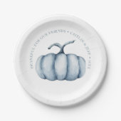 Thanksgiving pompoen waterverf op maat papieren bordje (Voorkant)