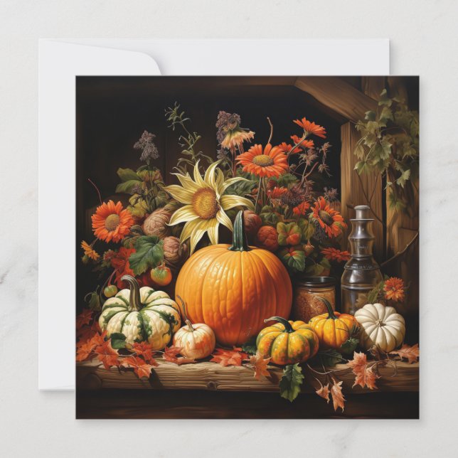 Thanksgiving pompoen Wenskaart (Voorkant)