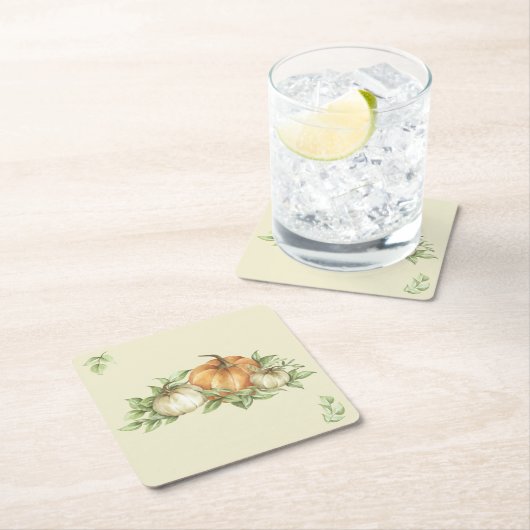 Thanksgiving pompoenbladeren kartonnen onderzetters (Insitu)