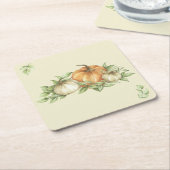 Thanksgiving pompoenbladeren kartonnen onderzetters (Schuin)