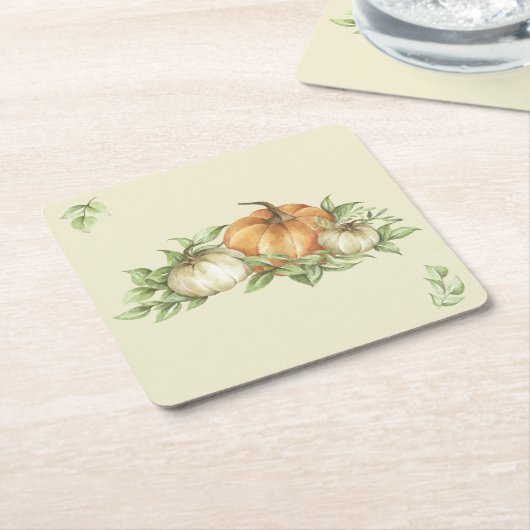 Thanksgiving pompoenbladeren kartonnen onderzetters (Schuin)