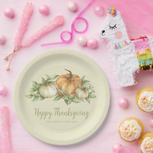 Thanksgiving pompoenbladeren papieren bordje (Feest)