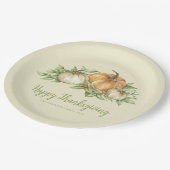 Thanksgiving pompoenbladeren papieren bordje (Gekanteld)