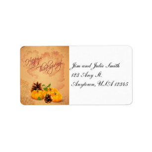 Thanksgiving pompoenen adreslabel etiket