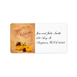 Thanksgiving pompoenen adreslabel etiket