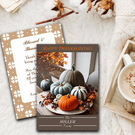 Thanksgiving pompoenen bewerkbare familie feestdagenkaart