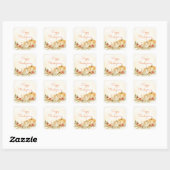 Thanksgiving Pompoenen Bloem Waterverf Script Vierkante Sticker (Vel)