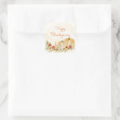 Thanksgiving Pompoenen Bloem Waterverf Script Vierkante Sticker (Tas)
