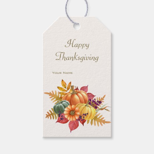 Thanksgiving Pompoenen Cadeaubijsluiter Cadeaulabel (Voorkant)