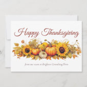  Thanksgiving Pompoenen Custom Company Feestdagenkaart (Voorkant)