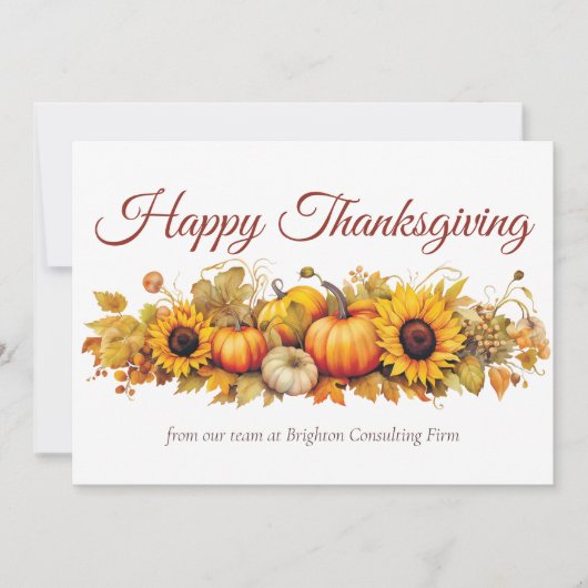  Thanksgiving Pompoenen Custom Company Feestdagenkaart (Voorkant)