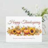  Thanksgiving Pompoenen Custom Company Feestdagenkaart (Staand voorkant)
