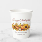  Thanksgiving Pompoenen Custom Company Papieren Bekers (Achterkant)