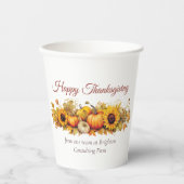  Thanksgiving Pompoenen Custom Company Papieren Bekers (Voorkant)