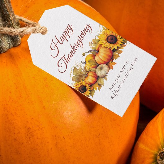  Thanksgiving Pompoenen Custom Company Party Cadeaulabel