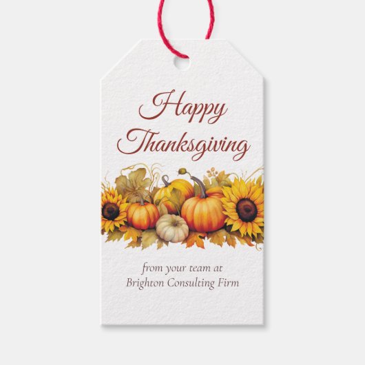  Thanksgiving Pompoenen Custom Company Party Cadeaulabel (Voorkant)