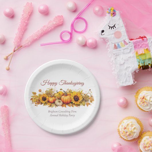  Thanksgiving Pompoenen Custom Company Party Papieren Bordje (Feest)
