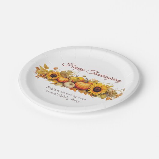  Thanksgiving Pompoenen Custom Company Party Papieren Bordje (Gekanteld)