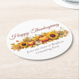  Thanksgiving Pompoenen Custom Company Ronde Kartonnen Onderzetter