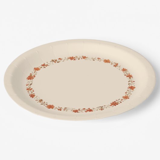 Thanksgiving pompoenen en bladeren papieren bordje (Gekanteld)