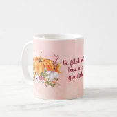 Thanksgiving pompoenen en bloemen koffie-Mok Koffiemok (Voorkant links)