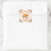 Thanksgiving pompoenen en bloemen met tekst 1 vierkante sticker (Tas)