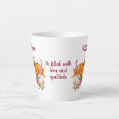 Thanksgiving pompoenen en bloemen met tekstlatine latte mok (Voorkant)