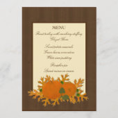 Thanksgiving pompoenen en eikenbladeren menu (Voorkant)