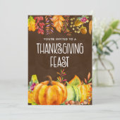 Thanksgiving pompoenen en herfst kaart (Staand voorkant)