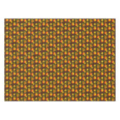 Thanksgiving pompoenen en kleppen op bruin tafelkleed (Voorkant (Horizontaal))