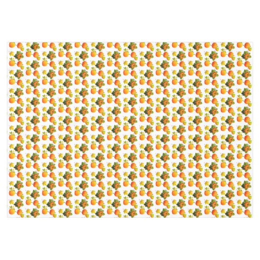 Thanksgiving pompoenen en kleppen op wit tafelkleed (Voorkant (Horizontaal))