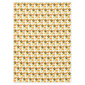 Thanksgiving pompoenen en kleppen op wit tafelkleed (Voorkant)