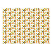 Thanksgiving pompoenen en rode bladeren op wit tafelkleed (Voorkant (Horizontaal))