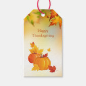 Thanksgiving, pompoenen, esdoornbladeren cadeaulabel (Voorkant)