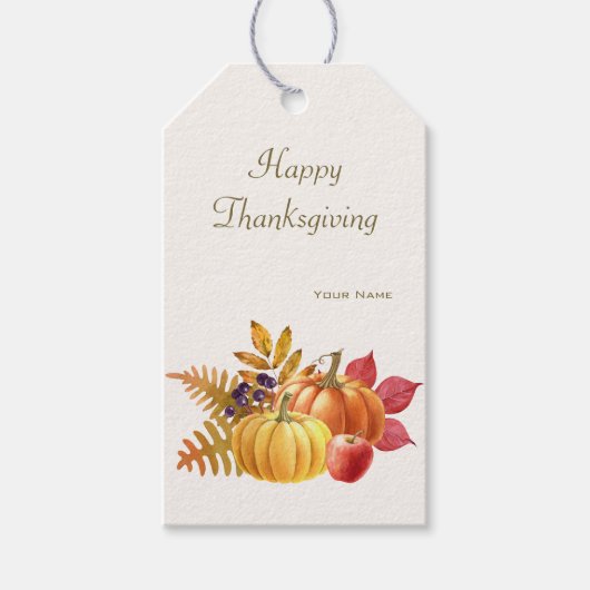 Thanksgiving Pompoenen Gift Label Cadeaulabel (Voorkant)