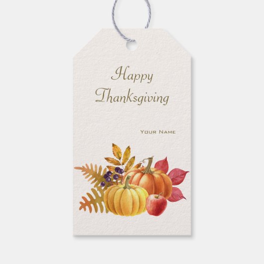 Thanksgiving Pompoenen Gift Label Cadeaulabel (Achterkant)