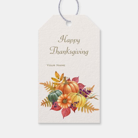 Thanksgiving Pompoenen Gift Label Cadeaulabel (Achterkant)