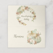 Thanksgiving Pompoenen Groen Ivoor Goud Bruin Plaatskaartje (Buitenkant ongevouwen)
