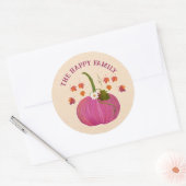 Thanksgiving pompoenen herfst gebladerte personali ronde sticker (Envelop)