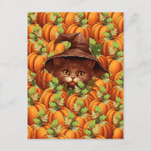 THANKSGIVING POMPOENEN SCHATTIGEE KAT BRIEFKAART