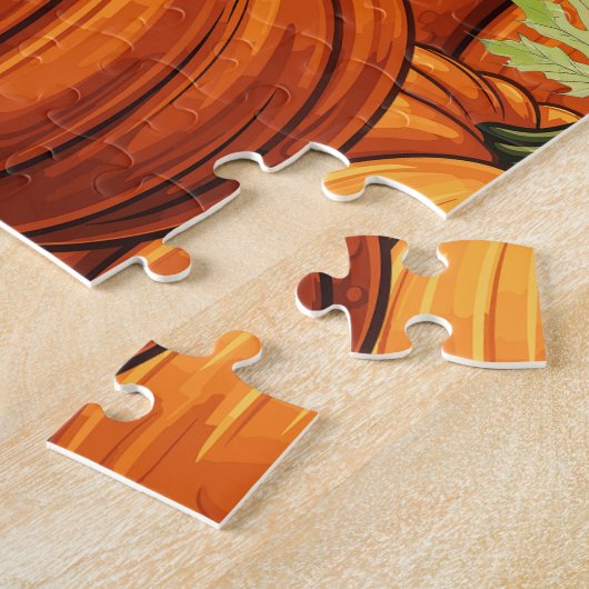 THANKSGIVING POMPOENEN SCHATTIGEE KAT LEGPUZZEL (Zijkant)