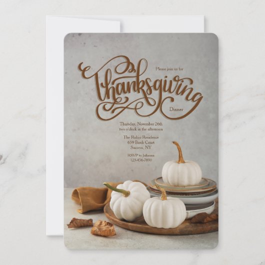 Thanksgiving pompoenen uitnodiging