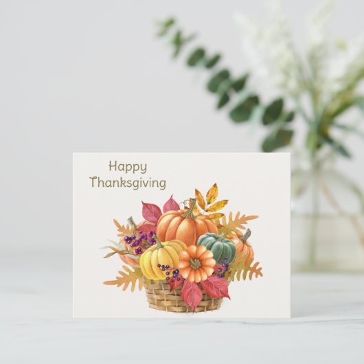 Thanksgiving pompoenmandje Briefkaart (Staand voorkant)