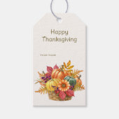 Thanksgiving Pompoenmandje Gift Label Cadeaulabel (Voorkant)